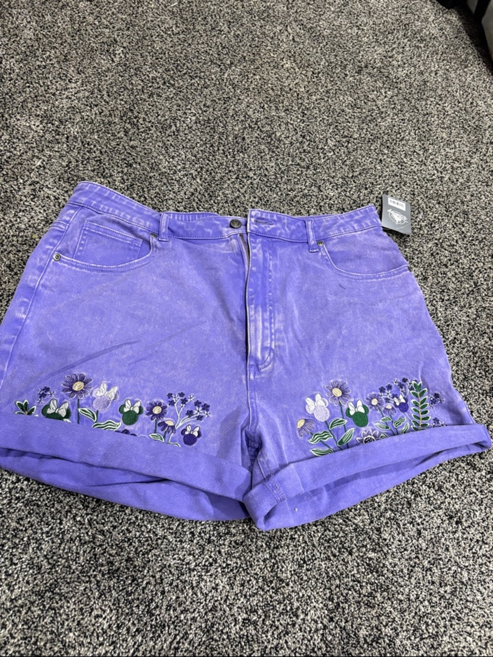 Disney Purple Embroidered Floral Women’s Shorts